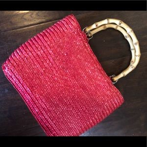 Straw red purse